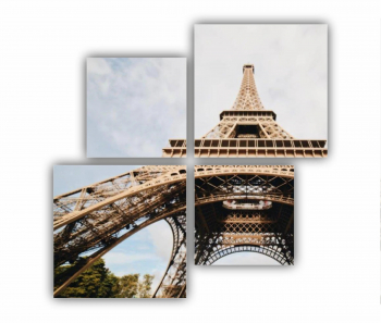 Set 4 Tablouri Multicanvas Eiffel Tower 0423 160X160 cm 