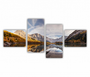 Set 4 Tablouri Multicanvas Flamingo roz 0400 140X70 cm 