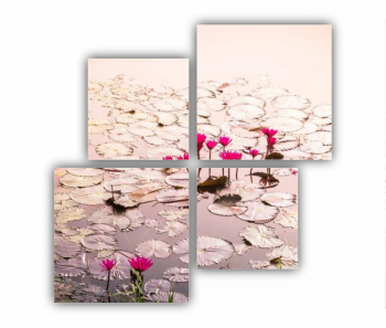 Set 4 Tablouri Multicanvas Floarea de lotus 0275 160X160 cm 