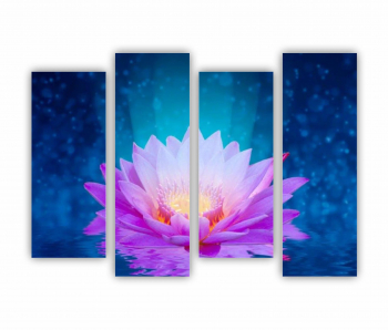 Set 4 Tablouri Multicanvas Floarea de lotus 0280 160X120 cm 