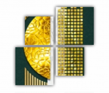 Set 4 Tablouri Multicanvas Geometric colorat - Arta moderna - Abstracta 0741 160X160 cm 