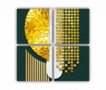 Set 4 Tablouri Multicanvas Geometric colorat - Arta moderna - Abstracta 0741 80X80 cm 