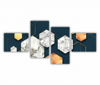 Set 4 Tablouri Multicanvas Geometric colorat - Arta moderna si digitala 2 0765 140X70 cm