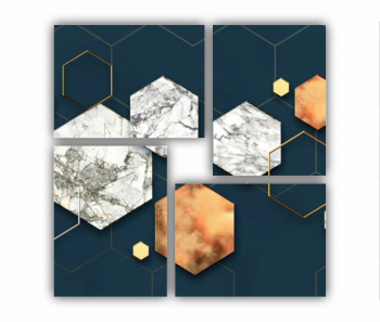 Set 4 Tablouri Multicanvas Geometric colorat - Arta moderna si digitala 2 0765 70X70 cm 