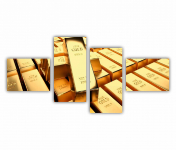 Set 4 Tablouri Multicanvas Golden Bars 0202 140X70 cm 