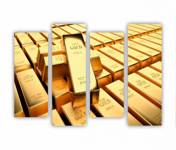 Set 4 Tablouri Multicanvas Golden Bars 0202 160X120 cm 