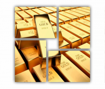 Set 4 Tablouri Multicanvas Golden Bars 0202 70X70 cm 