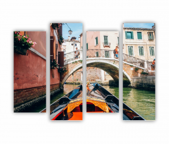 Set 4 Tablouri Multicanvas Gondola Venetia Italia 0062 160X120 cm 