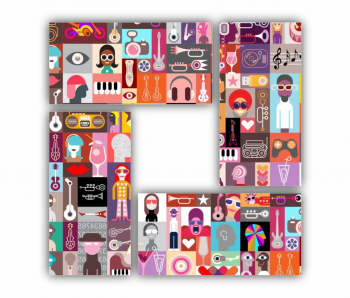 Set 4 Tablouri Multicanvas ilustratie vector 14 0218 120X120 cm 