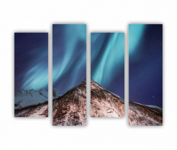 Set 4 Tablouri Multicanvas Lumina nordica in Islanda 0059 160X120 cm 