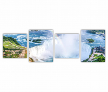 Set 4 Tablouri Multicanvas Niagara Falls vedere aeriana - Canadian Falls - Canada 0782 240X80 cm