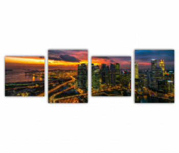 Set 4 Tablouri Multicanvas NYC Skyline 0410 240X80 cm 
