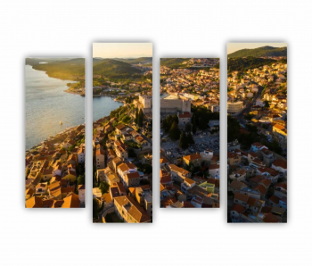 Set 4 Tablouri Multicanvas Old city Sibenik 0434 160X120 cm 