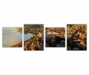 Set 4 Tablouri Multicanvas Old city Sibenik 0434 240X80 cm 