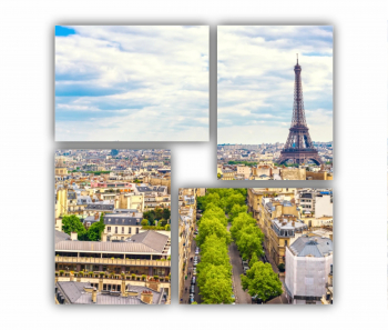 Set 4 Tablouri Multicanvas Paris 0479 70X70 cm 