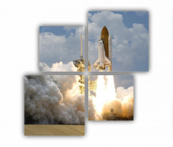 Set 4 Tablouri Multicanvas Rocket-launch 0472 160X160 cm 
