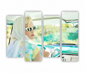 Set 4 Tablouri Multicanvas Vintage 1950s 0494 160X120 cm 