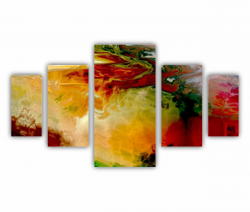 Set 5 Tablouri Multicanvas abstract colorful illustration 1 - ROBERTO SORIN 0032 200X120 cm 