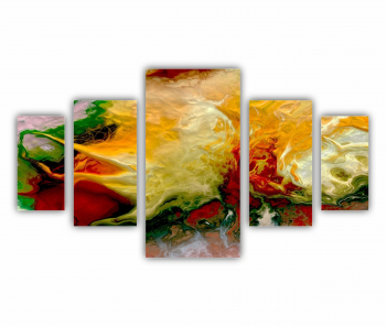 Set 5 Tablouri Multicanvas abstract colorful illustration 2 - ROBERTO SORIN 0033 200X120 cm 