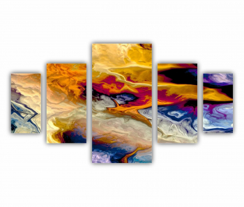 Set 5 Tablouri Multicanvas abstract colorful illustration 3 - ROBERTO SORIN 0034 200X120 cm 