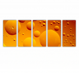 Set 5 Tablouri Multicanvas Abstract Oil Bubbles 0013 200X80 cm 