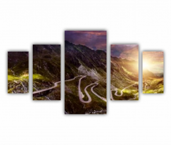 Set 5 Tablouri Multicanvas Autostrada Transfagarasan - Transfagarash - Romania 1 0678 200X120 cm 