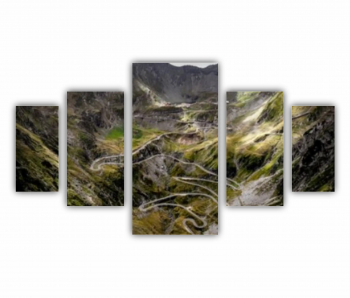 Set 5 Tablouri Multicanvas Autostrada Transfagarasan - Transfagarash - Romania 2 0679 200X120 cm 