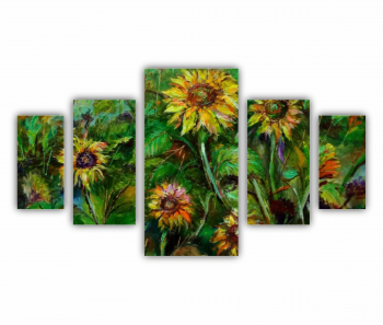 Set 5 Tablouri Multicanvas Camp de floarea soarelui 1 0071 200X120 cm 