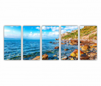 Set 5 Tablouri Multicanvas Cape Milazzo Insula Sicilia Italia 0003 200X80 cm 