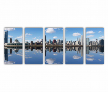 Set 5 Tablouri Multicanvas Chicago City 0465 200X80 cm 