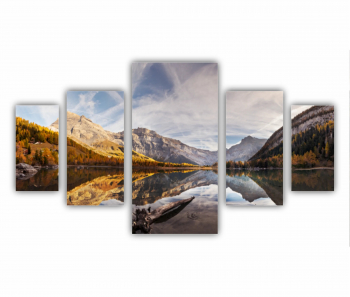 Set 5 Tablouri Multicanvas Flamingo roz 0400 200X120 cm 