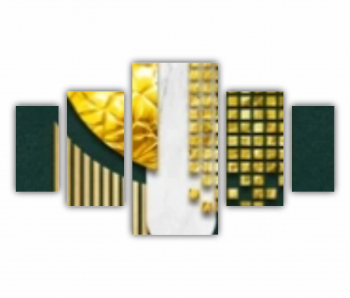 Set 5 Tablouri Multicanvas Geometric colorat - Arta moderna - Abstracta 0741 200X120 cm 