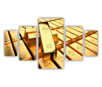 Set 5 Tablouri Multicanvas Golden Bars 0202 200X120 cm 