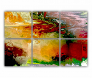 Set 6 Tablouri Multicanvas abstract colorful illustration 1 - ROBERTO SORIN 0032 120X80 cm 