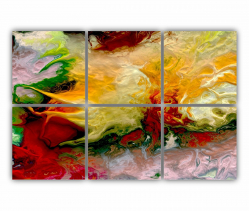 Set 6 Tablouri Multicanvas abstract colorful illustration 2 - ROBERTO SORIN 0033 120X80 cm 