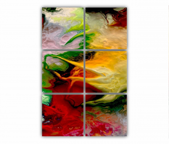 Set 6 Tablouri Multicanvas abstract colorful illustration 2 - ROBERTO SORIN 0033 80X120 cm 