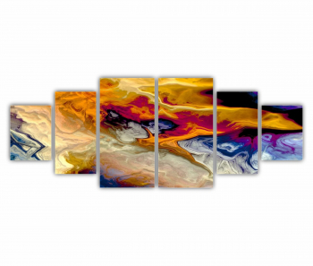 Set 6 Tablouri Multicanvas abstract colorful illustration 3 - ROBERTO SORIN 0034 200X80 cm 