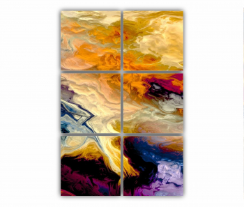 Set 6 Tablouri Multicanvas abstract colorful illustration 3 - ROBERTO SORIN 0034 80X120 cm 