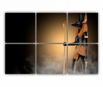 Set 6 Tablouri Multicanvas Anubis al Egiptului Antic - zeul mortii 0615 120X80 cm 