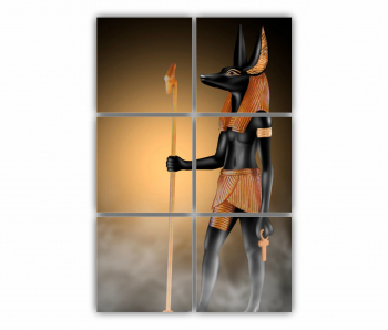 Set 6 Tablouri Multicanvas Anubis al Egiptului Antic - zeul mortii 0615 80X120 cm 