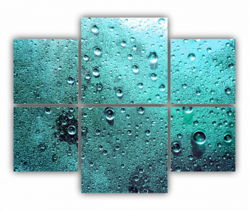 Set 6 Tablouri Multicanvas Apa albastra 0859 100X80 cm 