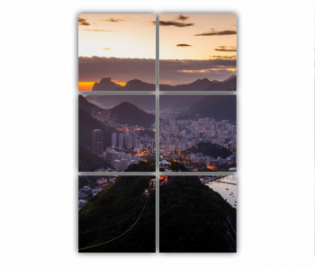 Set 6 Tablouri Multicanvas Apus in Rio de Janeiro 0437 80X120 cm 