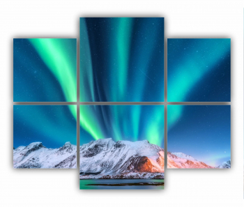 Set 6 Tablouri Multicanvas Aurora 0482 100X80 cm 