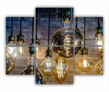 Set 6 Tablouri Multicanvas Becuri de iluminat vintage 0425 100X80 cm 
