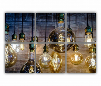 Set 6 Tablouri Multicanvas Becuri de iluminat vintage 0425 120X80 cm 