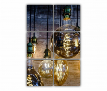 Set 6 Tablouri Multicanvas Becuri de iluminat vintage 0425 80X120 cm 