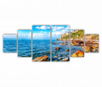 Set 6 Tablouri Multicanvas Cape Milazzo Insula Sicilia Italia 0003 200X80 cm 