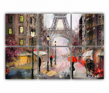 Set 6 Tablouri Multicanvas Eiffel Tower 0424 120X80 cm