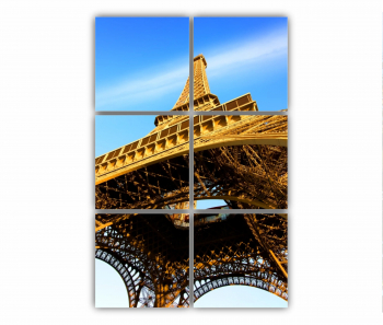 Set 6 Tablouri Multicanvas Eiffel Tower 0480 80X120 cm 