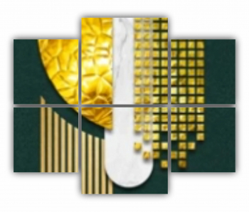 Set 6 Tablouri Multicanvas Geometric colorat - Arta moderna - Abstracta 0741 100X80 cm 